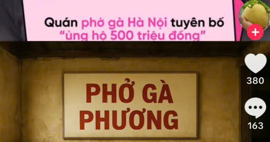 Chủ quán phở tuyên bố ủng hộ vùng lũ 500 triệu đồng, vì sao cộng đồng mạng lại bức xúc?