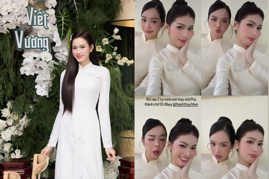 Cô dâu Đỗ Thị Hà lộ diện bên dàn bê tráp toàn Hoa, Á hậu đình đám