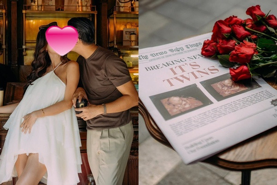 Người mẫu đình đám Vbiz công khai mang song thai sau hơn 1 năm kết hôn