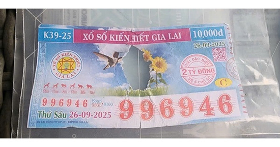 Vé số trúng 2 tỉ đồng bị rách: Động thái bất ngờ của Công ty XSKT Gia Lai