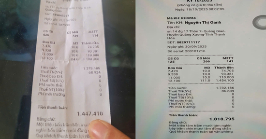 Tiền nước nhiều hộ dân ở Thanh Hoá lên đến cả triệu 1 tháng, gấp 10 lần bình thường