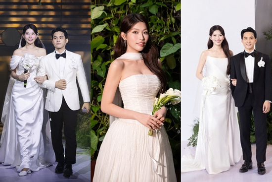 Á hậu Quỳnh Châu thay 3 bộ váy cưới 'tuyệt đối điện ảnh' trong ngày trọng đại