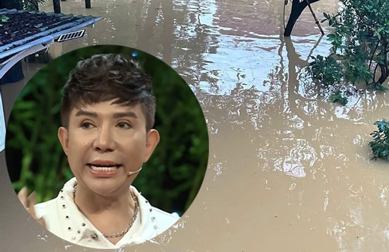Mưa một ngày ở Huế cao kỷ lục, ca sĩ Long Nhật ôm cha co ro trong bóng tối