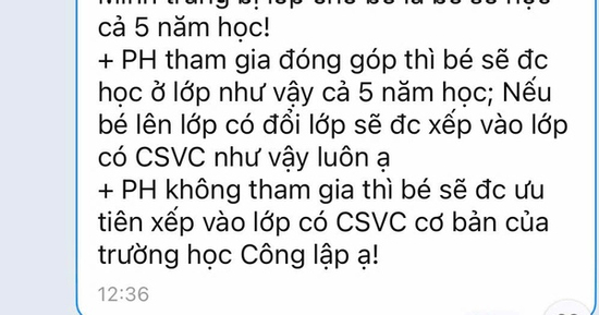Hiệu trưởng lên tiếng về những tin nhắn giáo viên của trường vận động phụ huynh đóng góp