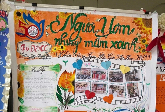 Loạt báo tường gây sốt dịp 20/11, học sinh khoe tài cực chất