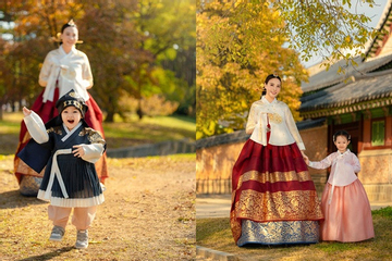 Bộ ảnh Đàm Thu Trang và hai con diện Hanbok 'đốn tim' cộng đồng mạng