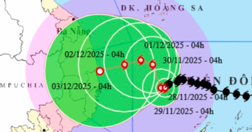Bão số 15 giật cấp 14, đổi hướng liên tục và di chuyển rất chậm