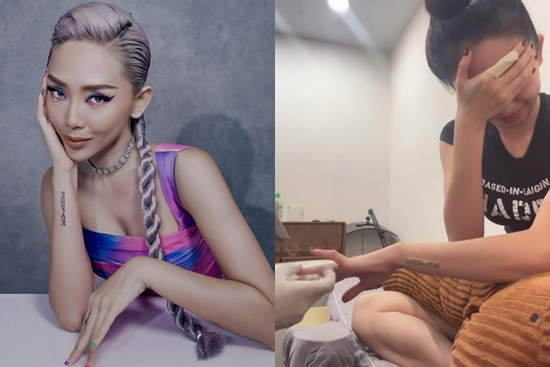 Cận hình xăm đôi 10 năm với người cũ khiến Tóc Tiên 'cắn răng' xóa dù đau điếng