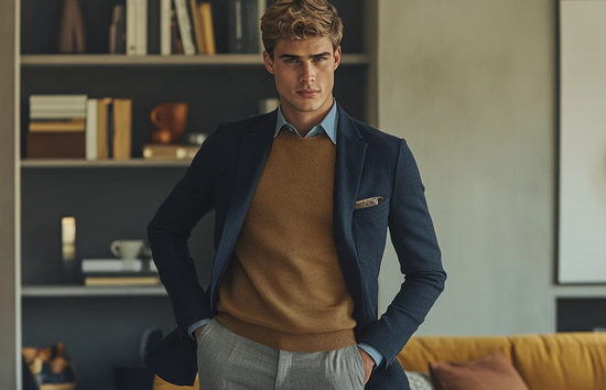 Gợi ý phối đồ Thu Đông cho các chàng trai yêu thích tông xanh nam tính, mạnh mẽ