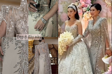 'Bóc' giá chiếc váy cưới đắt đỏ mẹ Tiên Nguyễn mặc trong đám cưới con gái