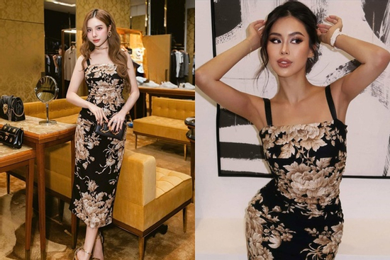 Tiên Nguyễn 'đụng hàng' mẫu váy 69 triệu với 'phú bà' đình đám Vbiz