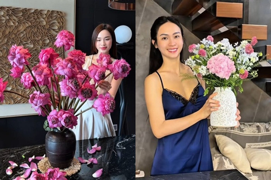 Đỗ Thị Hà, Vũ Thúy Quỳnh khoe trình cắm hoa: Nàng được khen, người bị chê