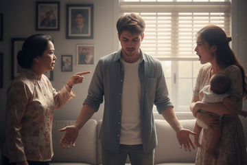 Mẹ và vợ mâu thuẫn, tôi là kẻ đứng giữa 
