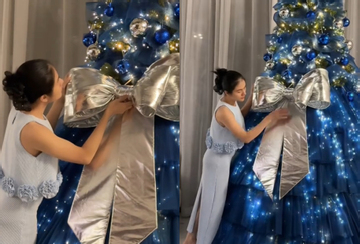 Vân Trang 'hút triệu view' khi trang trí nhà đón Giáng sinh