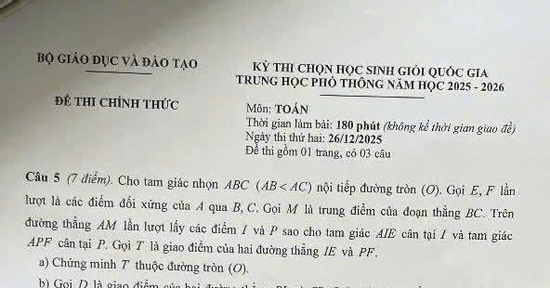 Đề thi và lời giải môn Toán thi học sinh giỏi quốc gia ngày 2