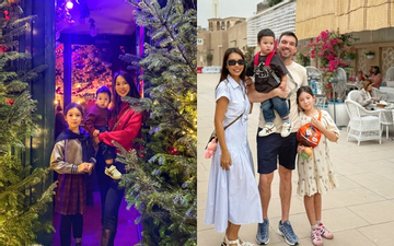 Con trai lai Tây nhà siêu mẫu Hà Anh đáng yêu trong bộ ảnh Giáng sinh