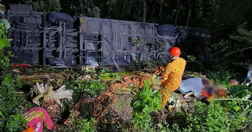 Tài xế ngủ gật khiến xe buýt lao khỏi đường cao tốc, 6 người tử vong