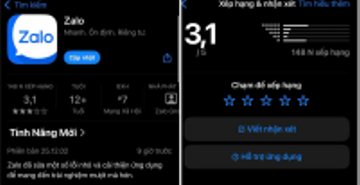 Zalo nhận ‘bão’ đánh giá 1 sao và bình luận 'xấu' từ người dùng