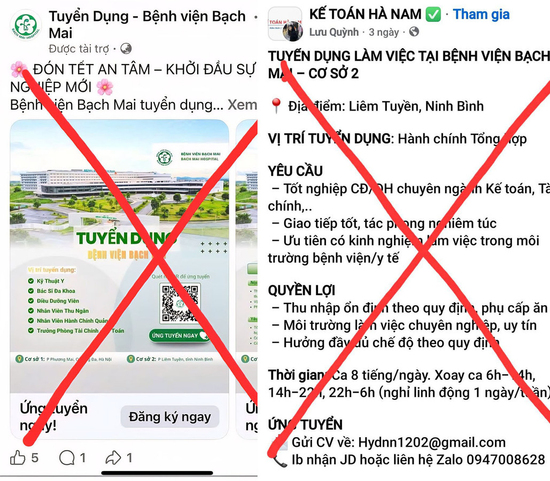 Bệnh viện Bạch Mai cảnh báo khẩn: Fanpage giả mạo tuyển dụng, dụ quét mã QR