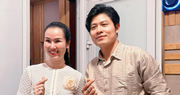 Nhạc sĩ Nguyễn Văn Chung và ca sĩ Võ Hạ Trâm hài hước ở hậu trường