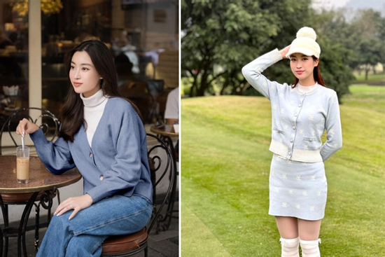 Soi tủ đồ mùa đông ngập tràn kiểu áo chất tweed của 'nàng dâu hào môn' Đỗ Mỹ Linh