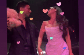 Cô dâu Tiên Nguyễn và chồng Dubai hôn nhau cực ngọt ở tiệc hậu đám cưới