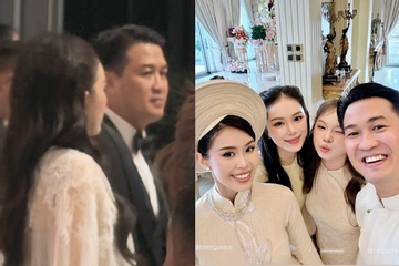 Thái độ gây chú ý của Phillip Nguyễn dành cho vợ hot girl trong đám cưới em gái Tiên Nguyễn