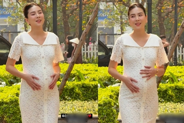Mai Ngọc khoe bụng bầu vượt mặt, mang thai 8 tháng mà vẫn làm điều này khiến nhiều người nể
