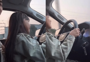 Cục CSGT xác minh clip bé gái cầm vô lăng chạy ô tô trên đường