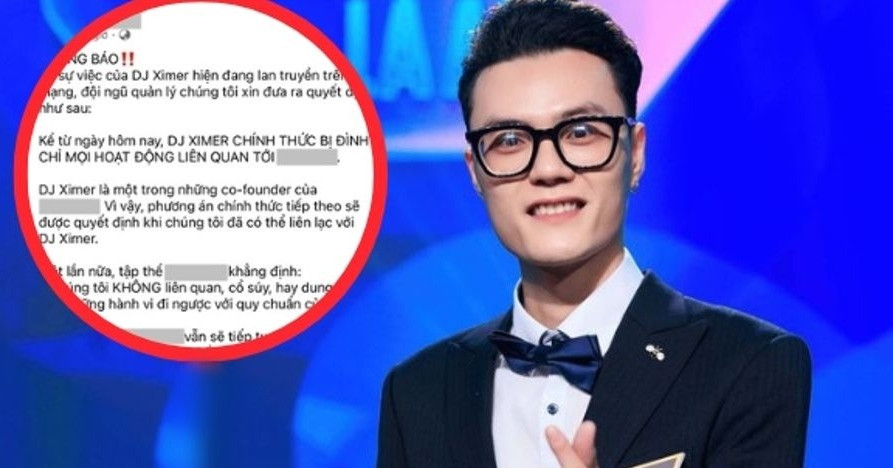 DJ Ximer bị đình chỉ mọi hoạt động liên quan đến nơi làm việc