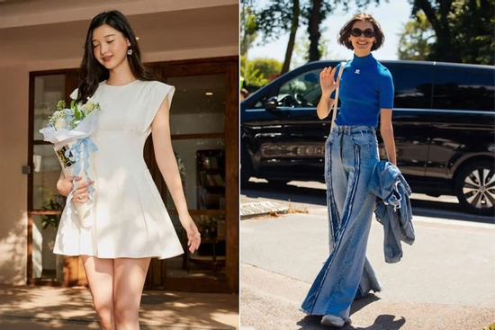 Kiểu trang phục mix với sandal sẽ càng tăng thêm điểm sành điệu