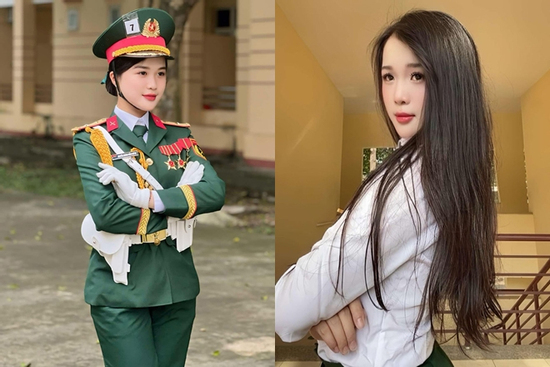 Nữ quân nhân xinh như nàng thơ, thu hút sự chú ý trong ‘khối diễu binh hoa hậu’