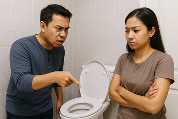Tôi bấm nút xả 6 lít ở bồn cầu, bạn trai nổi giận mắng là hoang phí