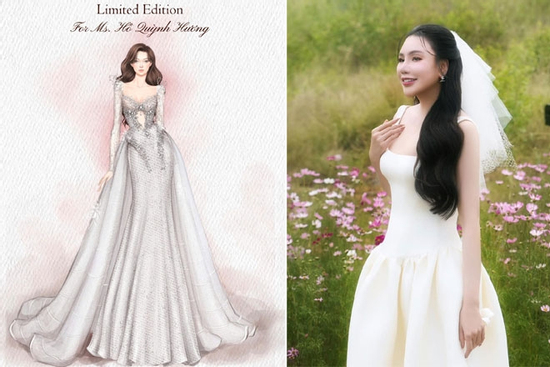 4 bộ đầm đại diện cho từng khoảnh khắc trong lễ cưới của Hồ Quỳnh Hương được hé lộ
