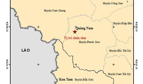Vừa xảy ra động đất ở Quảng Nam