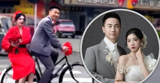 Cặp đôi rước dâu bằng xe đạp gây sốt mạng, gợi nhớ tình yêu thập niên 80