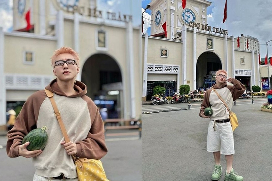 Sơn Tùng đi chợ Bến Thành, nhét xoài, măng cụt vào túi 300 triệu đồng