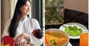 MC Mai Ngọc khoe mâm cơm ở cữ, một chi tiết gây chú ý