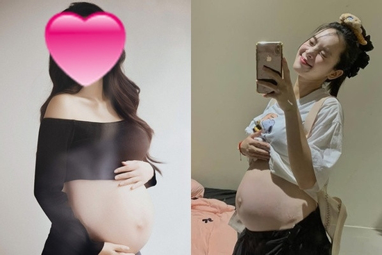 Quỳnh Lương tung hình bầu bí cận ngày 'lâm bồn', nhan sắc ra sao mà gây choáng