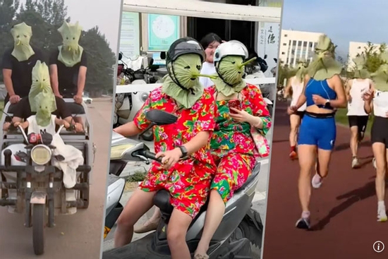 Video: Vui lạ 'khẩu trang lá sen' chống nắng