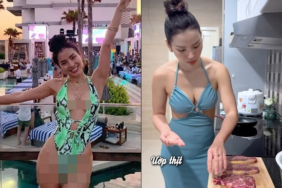 Phương Trinh Jolie bị chỉ trích 'nấu ăn mà mặc đồ như đi biển'