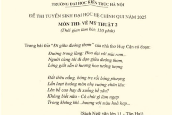 Đề thi môn Vẽ Mỹ thuật mà ngỡ như đề thi Văn