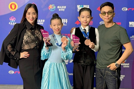 Con trai Khánh Thi mới 10 tuổi đã là tài năng dance sport, theo bố mẹ thi đấu khắp thế giới