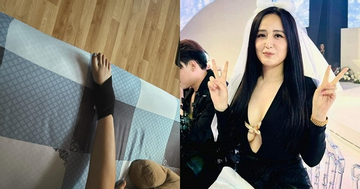 Mai Phương Thúy lật cổ chân vì bon chen giày độn, netizen: Chị chưa đủ cao hả?
