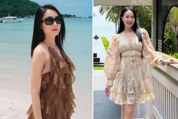 Không diện bikini đi biển, Hồng Diễm vẫn khiến fan trầm trồ