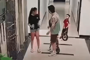 Camera ghi cảnh người đàn ông xăm trổ đánh dã man cô gái tại chung cư ở Hà Nội
