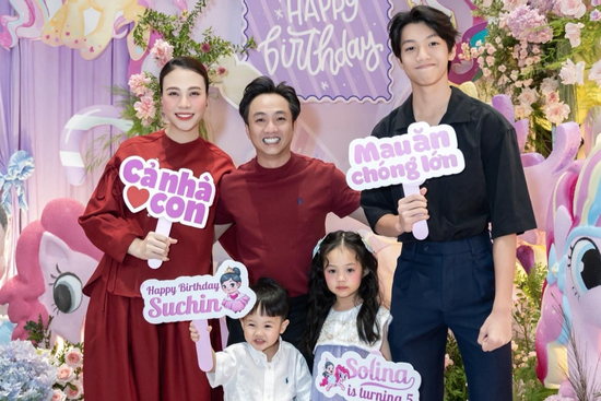 Cường Đô La lọt thỏm trong khung hình mừng sinh nhật ái nữ Suchin