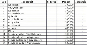'Sốc' với danh sách đồng phục học sinh hàng chục món đồ hơn 3 triệu đồng