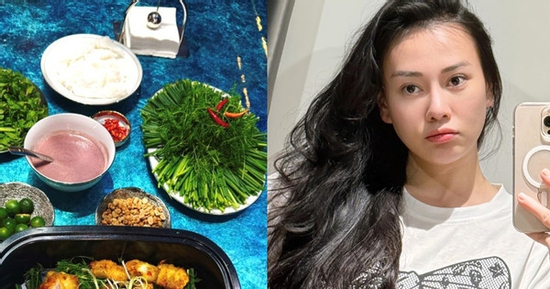 Phương Oanh 'lên món', giữa bàn tiệc có một món đồ dùng khiến chị em 'truy lùng'