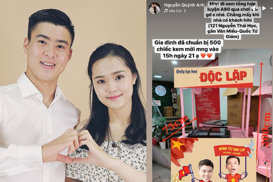 Vợ chồng Đỗ Duy Mạnh tặng quà cho người dân đi xem tổng hợp luyện diễu binh 2/9